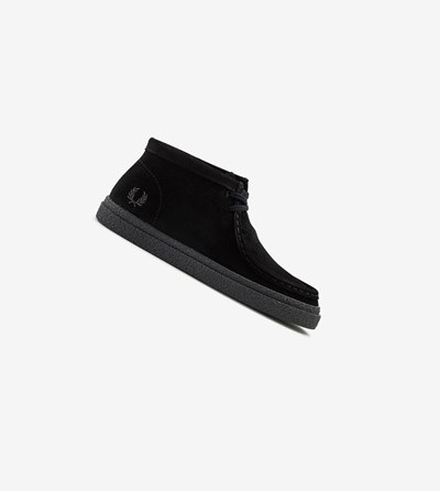 Black Fred Perry Dawson Mid Women's Boots | JXZBR-6374