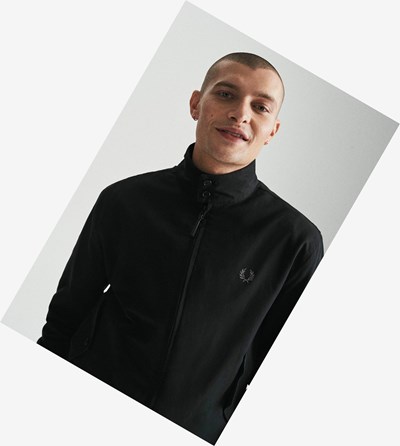 Black Fred Perry Harrington Jacket Men's Jackets | HOIYN-0918