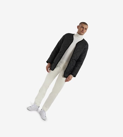 Black Fred Perry Made In England Quilted Liner Men's Jackets | RDMBL-4532