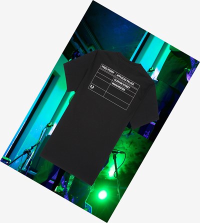 Black Fred Perry Manchester Ringer Men's T Shirts | KAGVW-4586