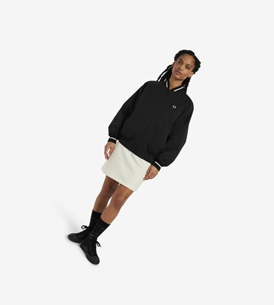 Black Fred Perry Padded Bomber Jacket Women's Jackets | BCOXJ-7025