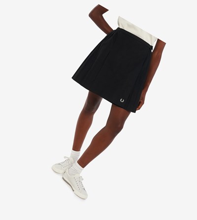 Black Fred Perry Pleated Tennis Skirt Women's Skirts | NUWHJ-3128