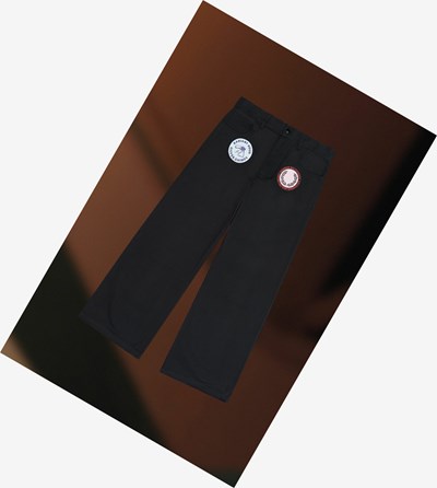 Black Fred Perry Raf Simons Patch Detail Denim Men's Trousers | ATKHX-7462
