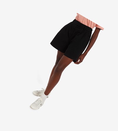 Black Fred Perry Twill Shorts Women's Pants | FLJCD-9721