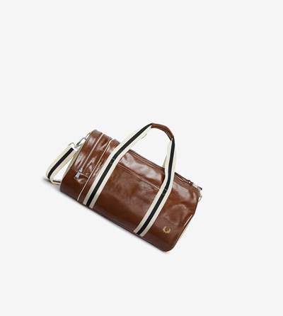 Brown Fred Perry Laurel Wreath Barrel Bag Men's Bags | FEQZN-6498