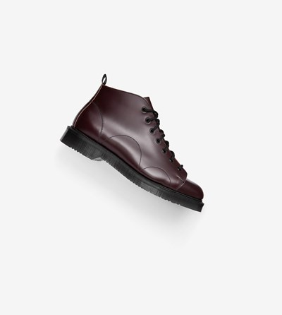 Burgundy Fred Perry George CoxLeather Monkey Boots Men's Boots | CHQBM-9853