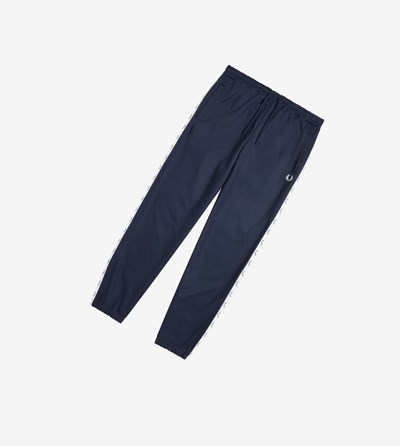 Dark Grey Blue Fred Perry Taped Track Pants Women's Sweatpants | BTGLS-0836