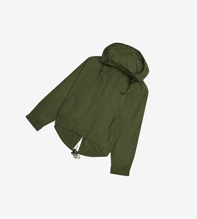 Green Fred Perry Short Fishtail Parka Women's Jackets | LAWBH-1876