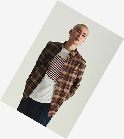 Grey Fred Perry Tartan Men's Shirts | YZSAJ-8731