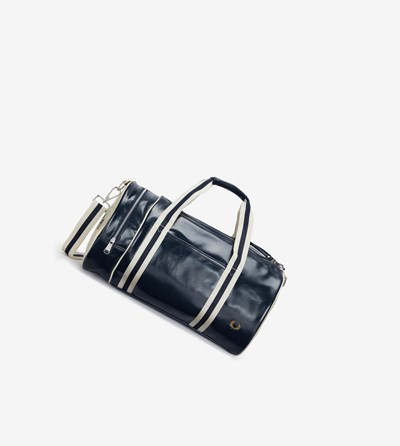 Navy Fred Perry Classic Barrel Bag Men's Bags | NTOKV-3901