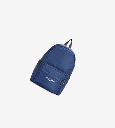 Navy Fred Perry Graphic Tape Backpack Men's Bags | GPHJX-2369