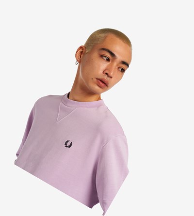 Purple Fred Perry Reissues Pigment Dye Men's Sweatshirt | NCQYR-2486