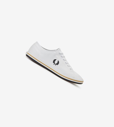 White / Black Fred Perry Kingston Men's Sneakers | XWNIF-2764