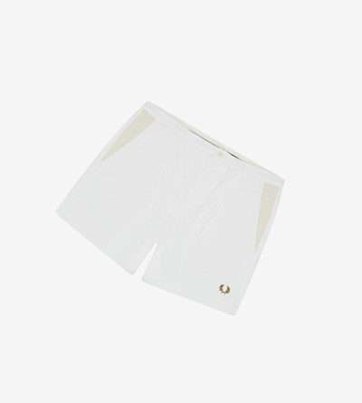 White Fred Perry Reissues Cotton Men's Shorts | RIHTG-2563