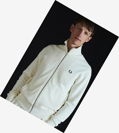 White Fred Perry Reissues Funnel Neck Men's Track Jacket | LHKAI-3821