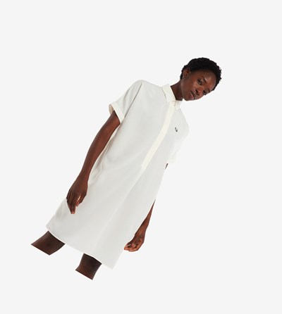 White Fred Perry Shirt Women's Dresses | VYTJI-2147